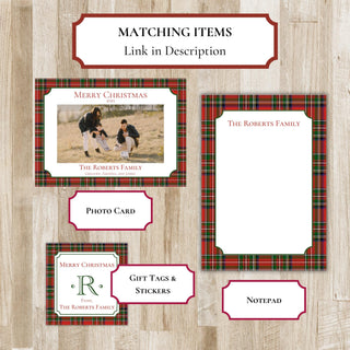 Tartan Plaid Christmas Photo Card | Preppy Holiday Card | Xmas Plaid Photo Card | Printed or PDF File | 2-Sided Card