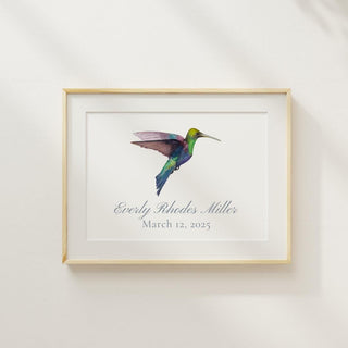 Hummingbird Artwork | Nature Art | Bird Artwork | Watercolor Hummingbird Painting | Housewarming Gift | Couples & Wedding Gift