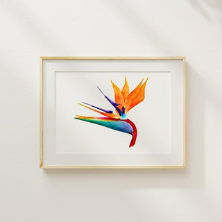 Bird of Paradise Artwork | Tropical Art | Floral Artwork | Watercolor Bird of Paradise Painting | Housewarming Gift | Couples & Wedding Gift