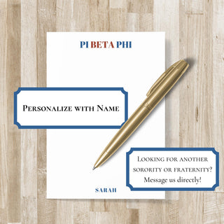 Personalized Pi Beta Phi Notepad | Pi Phi Stationery | Pi Phi Sorority Gift | Pi Beta Phi Bid Day Gift | Little Sister / Big Sister Gift