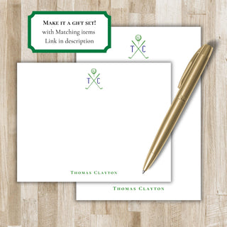 Personalized Golf Stationery / Stationary | Golfing Notecards | Golfer Gift | Mens & Women's Golf Gift | Monogram Stationery with Initials