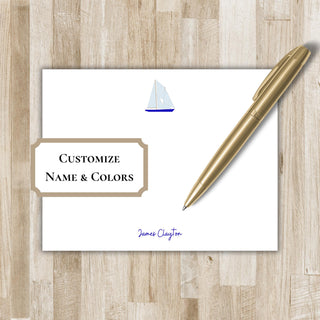Personalized Sailboat Stationery / Sailboat Stationary | Sailor Notecards | Sailing Gift | Boater / Yachting Gift