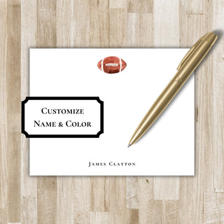 Personalized Football Stationery / Stationary | Football Flat Notecards | Husband & Boyfriend Birthday Gift | Football Lover Gift