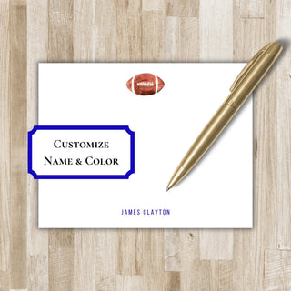 Personalized Football Stationery / Stationary | Football Flat Notecards | Husband & Boyfriend Birthday Gift | Football Lover Gift