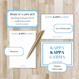 Personalized Kappa Kappa Gamma Stationery | KKG Flat Notecards | Kappa Sorority Stationary Set | Big / Little Sister Gift | Bid Day Gift