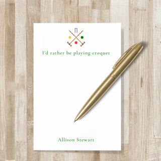 Personalized Croquet Notepad | Croquet Stationery | Croquet Gift | Croquet Lover Gift