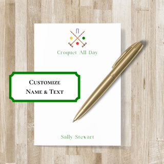 Personalized Croquet Notepad | Croquet Stationery | Croquet Gift | Croquet Lover Gift