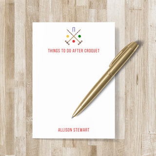 Personalized Croquet Notepad | Croquet Stationery | Croquet Gift | Croquet Lover Gift