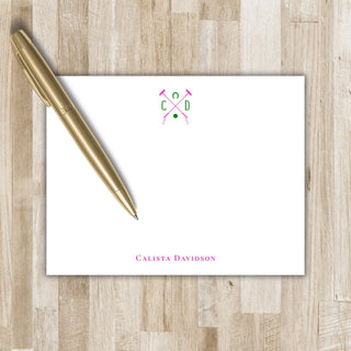 Personalized Polo Monogram Stationery | Polo Flat Monogram Notecards | Horse Polo Player Gift | Mens & Women's Polo Stationary