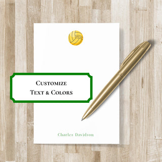 Personalized Water Polo Notepad | Water Polo Player Gift | Water Polo Stationery | Men's H2O Polo & Women's H2O Polo Gift