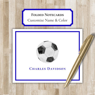 Personalized Folded Soccer Notecards | Soccer Stationery Set | Soccer Notecards | Soccer Gift | Futbol Gift
