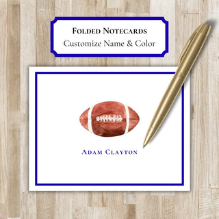 Personalized Folded Football Notecards | Football Stationery Set | Football Notecards | Football Gift | Football Team Gift