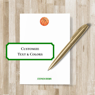 Personalized Basketball Notepad | Basketball Player Gift | Basketball Stationery | Basketball Team Gift | Bball Player Gift