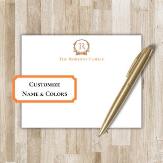 Fall Wreath Stationery Set | Fall Monogram Notecards | Autumn Stationary | Teacher Gift | Teacher Stationery Set