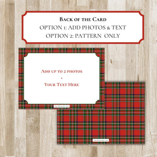 Tartan Plaid Christmas Photo Card | Preppy Holiday Card | Xmas Plaid Photo Card | Printed or PDF File | 2-Sided Card