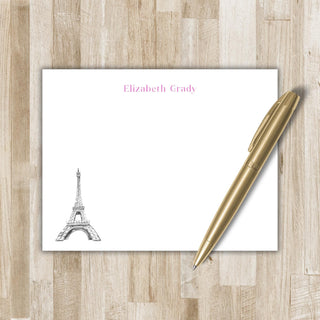 Personalized Paris Stationery Set / Stationary | Eiffel Tower Notecards | Paris French Travel Gift