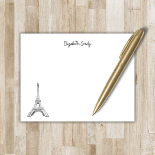 Personalized Paris Stationery Set / Stationary | Eiffel Tower Notecards | Paris French Travel Gift