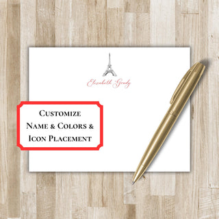 Personalized Paris Stationery Set / Stationary | Eiffel Tower Notecards | Paris French Travel Gift