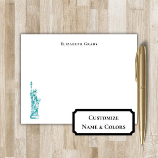Personalized New York Stationery Set / Stationary | Statue of Liberty Notecards | NYC Travel Gift