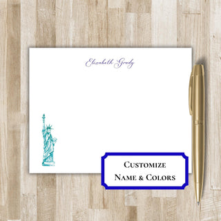 Personalized New York Stationery Set / Stationary | Statue of Liberty Notecards | NYC Travel Gift