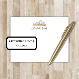 Personalized Sydney Opera House Stationery Set / Stationary | Sydney Opera House Notecards | Australia Travel Gift