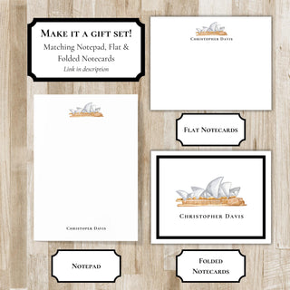 Personalized Sydney Opera House Stationery Set / Stationary | Sydney Opera House Notecards | Australia Travel Gift