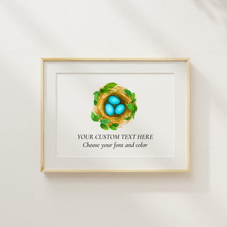Robin's Egg & Nest Artwork | Bird Artwork | Bird Watching | Housewarming Gift | Bird Lover Gift
