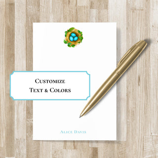 Robin's Egg Notepad | Robin's Nest Bird Notepad | Personalized Bird Notepad | Bird Lover Gift | Bird Watching Gift