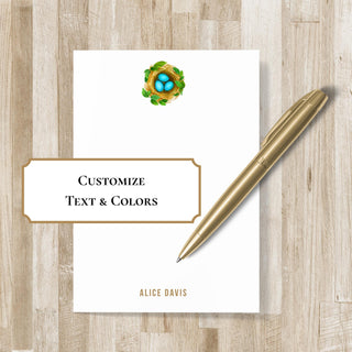 Robin's Egg Notepad | Robin's Nest Bird Notepad | Personalized Bird Notepad | Bird Lover Gift | Bird Watching Gift