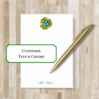 Robin's Egg Notepad | Robin's Nest Bird Notepad | Personalized Bird Notepad | Bird Lover Gift | Bird Watching Gift