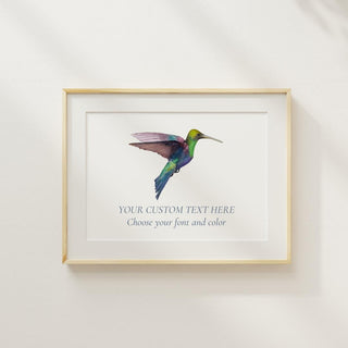 Hummingbird Artwork | Nature Art | Bird Artwork | Watercolor Hummingbird Painting | Housewarming Gift | Couples & Wedding Gift
