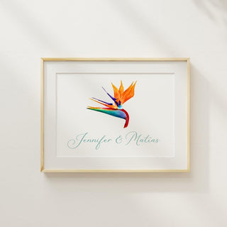 Bird of Paradise Artwork | Tropical Art | Floral Artwork | Watercolor Bird of Paradise Painting | Housewarming Gift | Couples & Wedding Gift