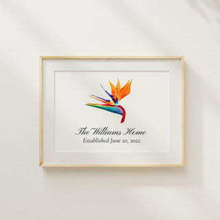 Bird of Paradise Artwork | Tropical Art | Floral Artwork | Watercolor Bird of Paradise Painting | Housewarming Gift | Couples & Wedding Gift