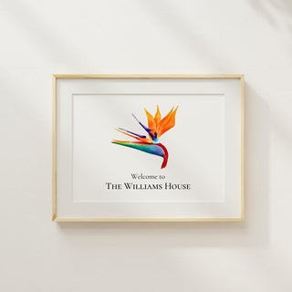 Bird of Paradise Artwork | Tropical Art | Floral Artwork | Watercolor Bird of Paradise Painting | Housewarming Gift | Couples & Wedding Gift