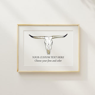 Longhorn Artwork | Western Art | Cattle Ranch Artwork | Cowboy Art | Southwest US Artwork | Housewarming Gift | Couples Gift | Wedding Gift
