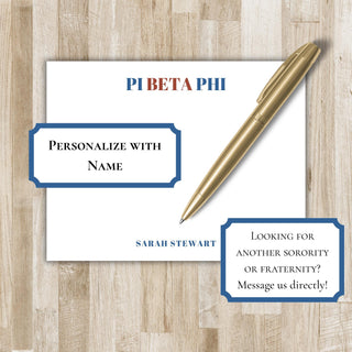 Personalized Pi Beta Phi Stationery | Pi Phi Flat Notecards | Pi Beta Phi Sorority Stationary Set | Big / Little Sister Gift | Bid Day Gift