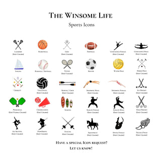 Personalized Multiple Sports Stationery Set / Stationary | Choose up to 3 Sports Icons per card | Tri-Varsity, Dual-Varsity Notecards