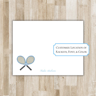 Personalized Tennis Racket Stationery Set / Stationary | Tennis Notecards | Tennis Team Gift | Mens & Women's Tennis Gift