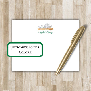 Personalized Sydney Opera House Stationery Set / Stationary | Sydney Opera House Notecards | Australia Travel Gift