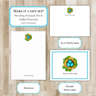 Robin's Egg Notepad | Robin's Nest Bird Notepad | Personalized Bird Notepad | Bird Lover Gift | Bird Watching Gift
