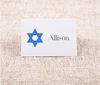 Hanukkah Place-Cards | Chanukah Place Cards | Hanukkah Dinner Table Tent | Menorah, Star of David, Dreidel Icons