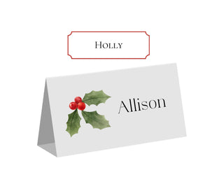 Christmas Greenery Place Cards | Xmas Place Cards | Choose your Christmas Greenery Icon - Christmas Tree, Holly, Wreath