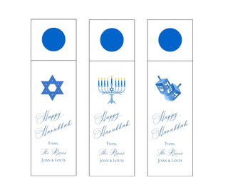 Personalized Hanukkah Wine Tags | Chanukah Mini Prosecco Tags | Choose your Icon and Personalize with Name