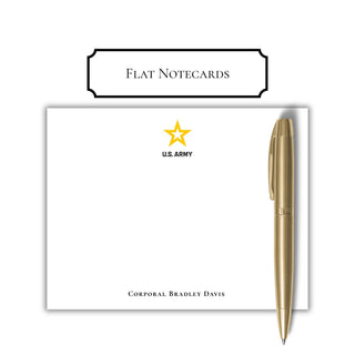 Personalized US Army Stationery Set / Stationary | United States Army Flat Notecards | Military Gift | Soldier Gift
