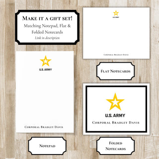US Army Notepad | US Military Gift | United States Army Soldier Gift | Personalized Notepad