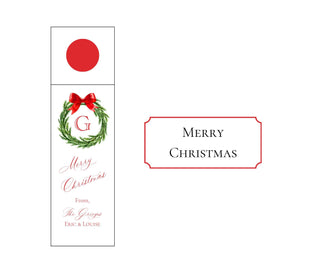 Personalized Holiday Wine Tags with Monogram - Thanksgiving, Christmas, Happy Holidays | Holiday Mini Prosecco Tags