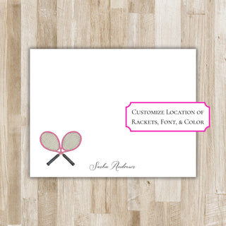 Personalized Tennis Racket Stationery Set / Stationary | Tennis Notecards | Tennis Team Gift | Mens & Women's Tennis Gift