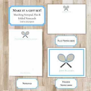 Personalized Tennis Racket Stationery Set / Stationary | Tennis Notecards | Tennis Team Gift | Mens & Women's Tennis Gift