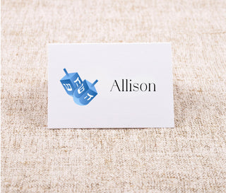 Hanukkah Place-Cards | Chanukah Place Cards | Hanukkah Dinner Table Tent | Menorah, Star of David, Dreidel Icons