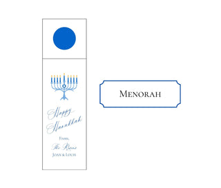Personalized Hanukkah Wine Tags | Chanukah Mini Prosecco Tags | Choose your Icon and Personalize with Name